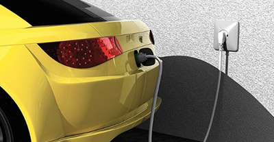Yellow Electric Vehicle Charging.