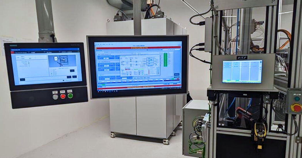 Diagnostics and analysis tools in use on testing equipment. 