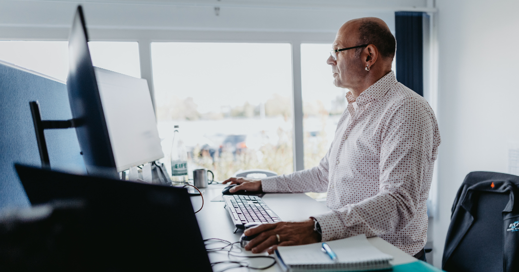 Man working on computer