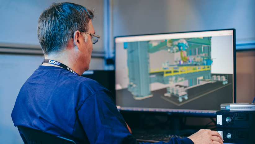 ATS employee working on digital twin for a nuclear application 