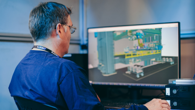 ATS employee working on digital twin for a nuclear application 